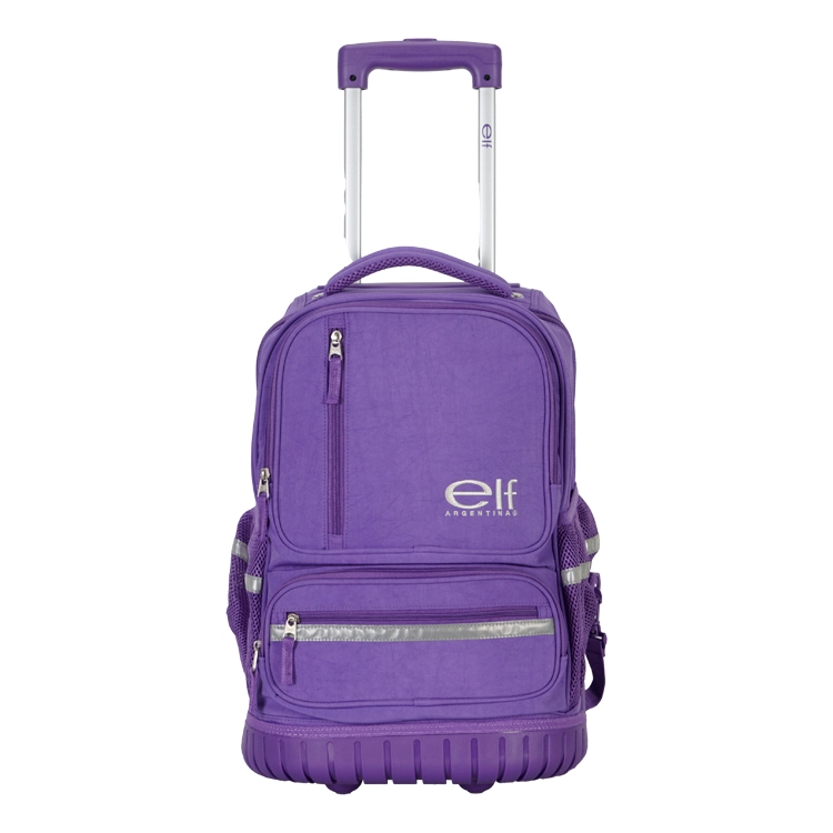 Mochila Escolar Elf 2026 2 Divisiones Violeta con Carro Art.I6465A